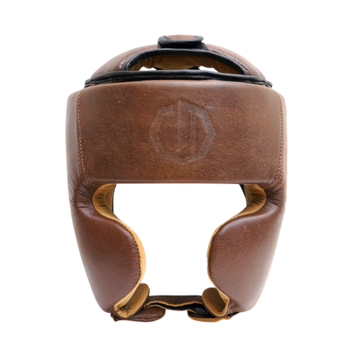 Legion Octagon PRO Oldschool Boxkopfschutz Braun – Echtleder