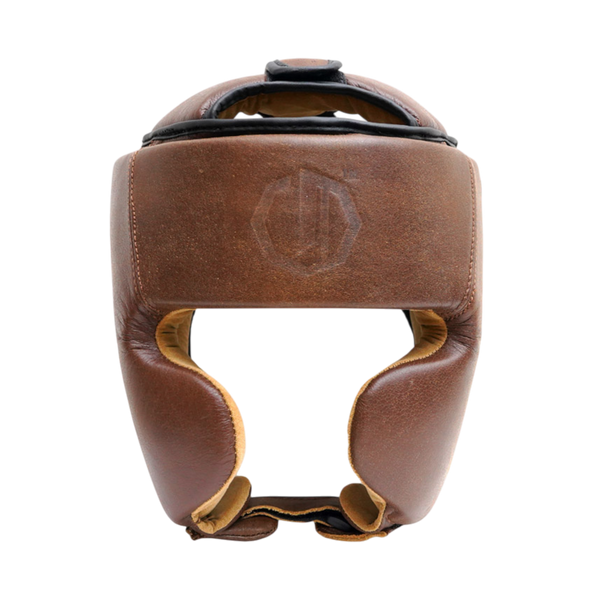 Legion Octagon PRO Oldschool Boxkopfschutz Braun – Echtleder