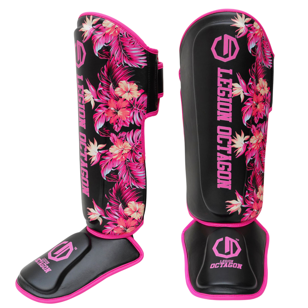 Legion Octagon Flower Black/Pink Schienbein- und Fussschutz