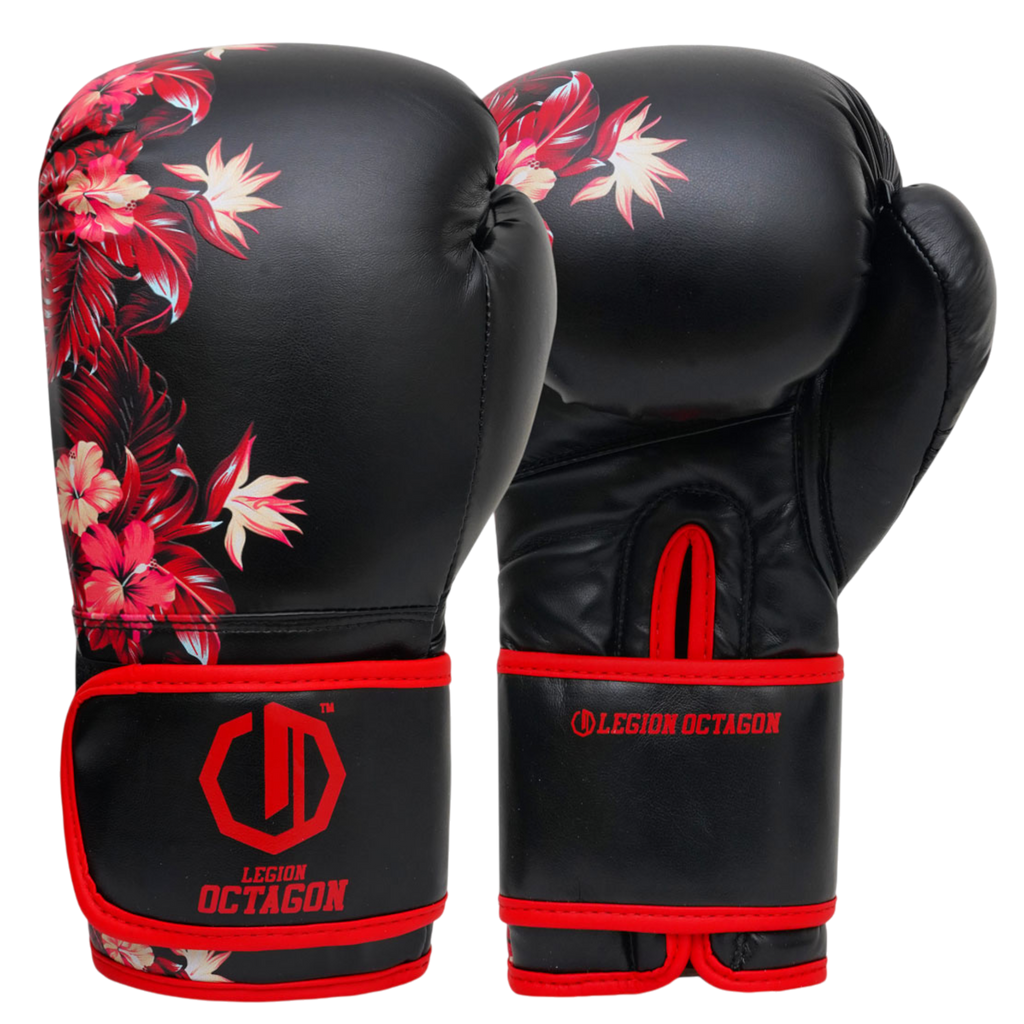 Legion Octagon Flower Black/Red Damen-Boxhandschuhe