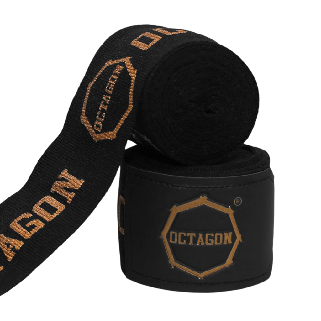 Octagon Fightgear Supreme Printed Black/Gold Boxbandagen 5 m