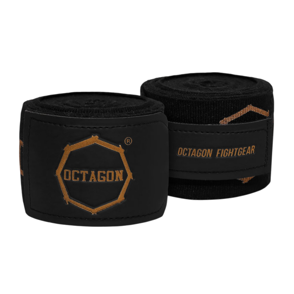 Octagon Fightgear Supreme Printed Black/Gold Boxbandagen 5 m