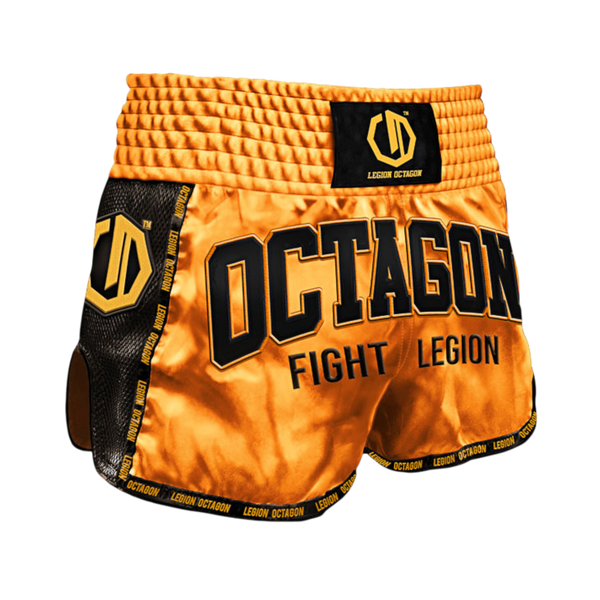Legion Octagon Fight Legion PREMIUM Gold Kickbox- und Muay-Thai-Shorts