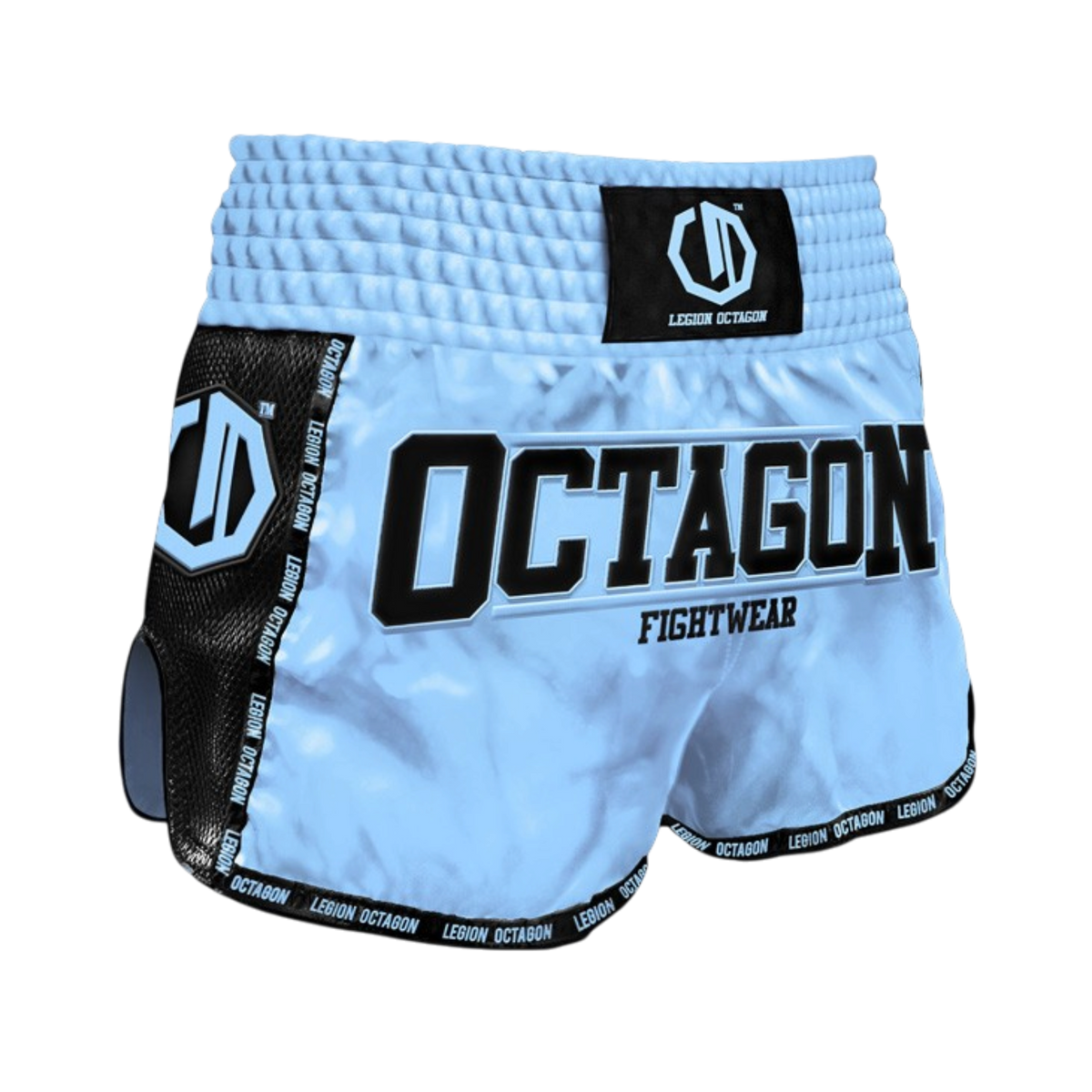 Legion Octagon Future PREMIUM Sky Blue Kickbox- und Muay-Thai-Shorts