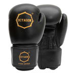Octagon Royal Black/Gold Boxhandschuhe – Echtleder