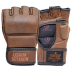 Legion Octagon PRO Oldschool MMA-Handschuhe Braun – Echtleder