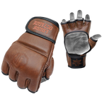Legion Octagon PRO Oldschool MMA-Handschuhe Braun – Echtleder