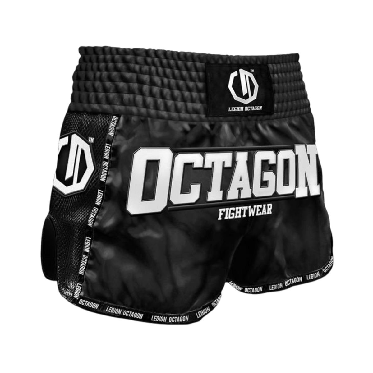 Legion Octagon Future PREMIUM Muay-Thai-Shorts – Black/White