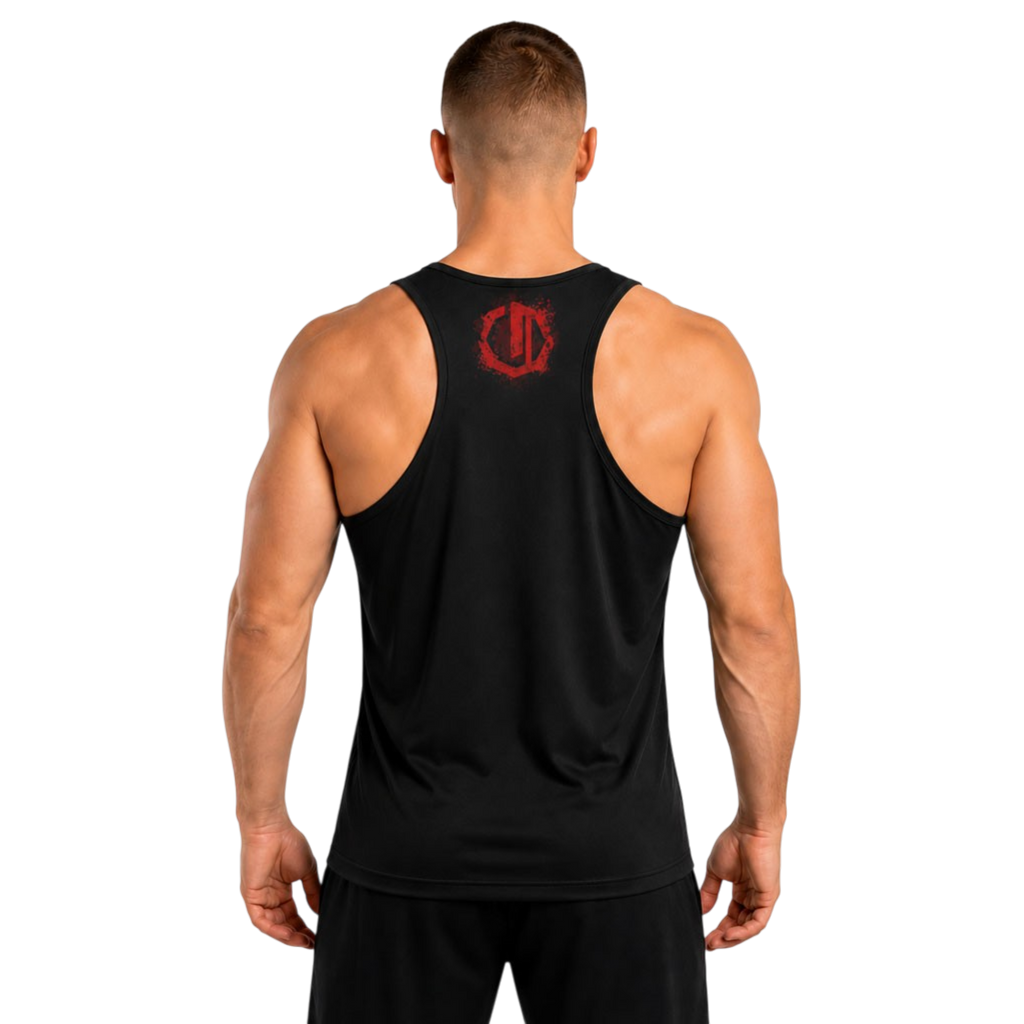 Legion Octagon Grunge Black/Red Sport-Tanktop – Rückansicht