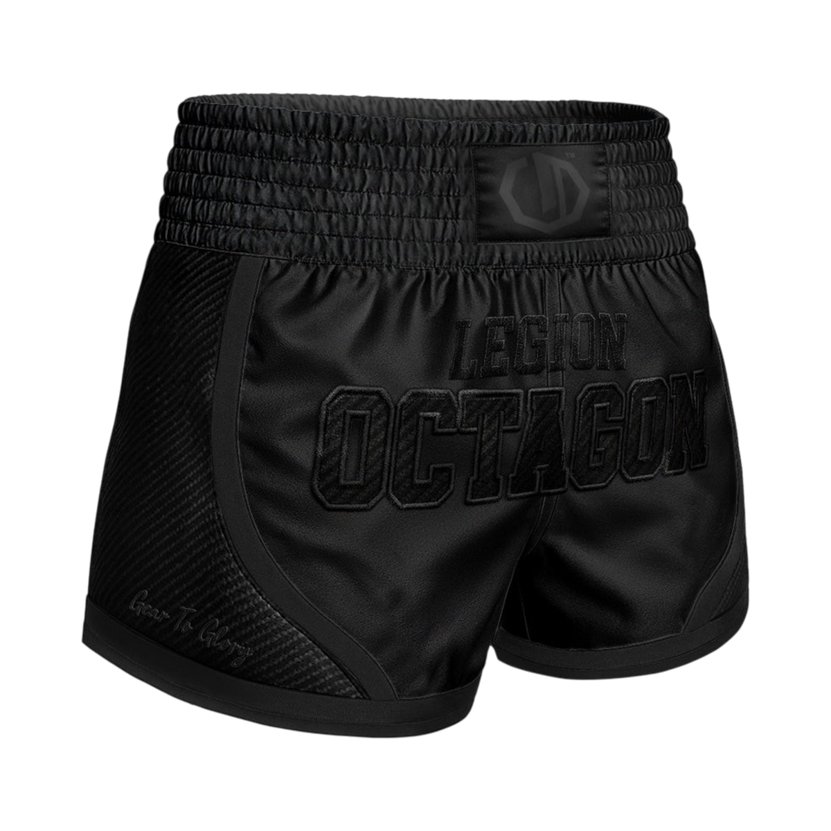 Legion Octagon Kevlar PREMIUM Black/Black Kickbox- und Muay-Thai-Shorts