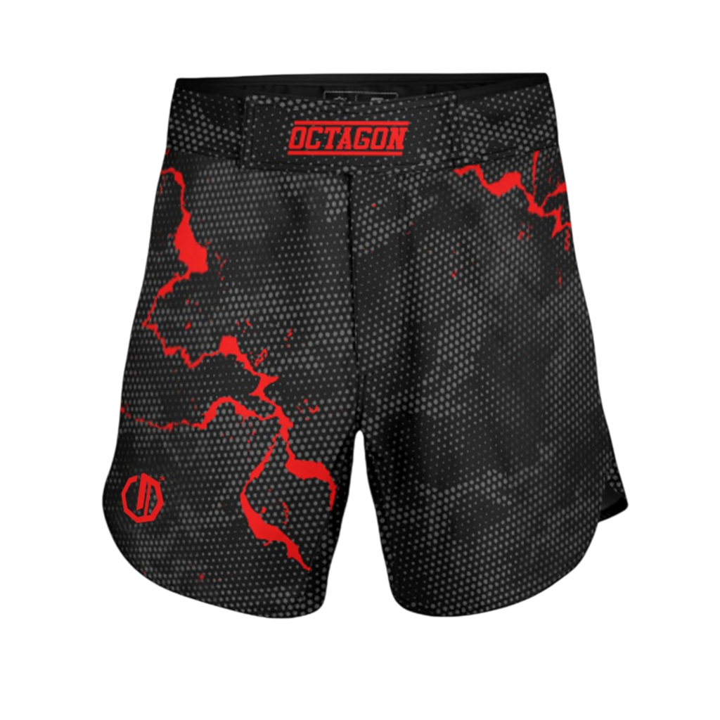 Octagon Marble Camo Red MMA-Shorts