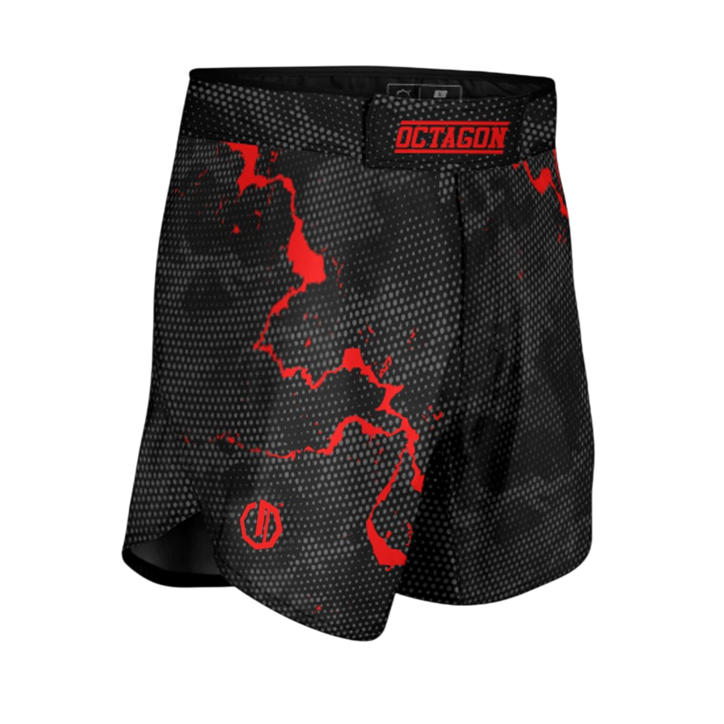 Octagon Marble Camo Red MMA-Shorts