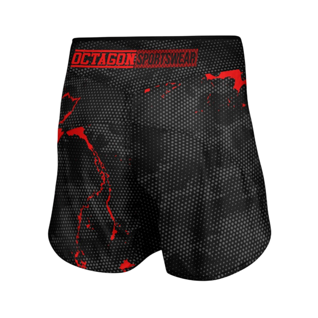 Octagon Marble Camo Red MMA-Shorts