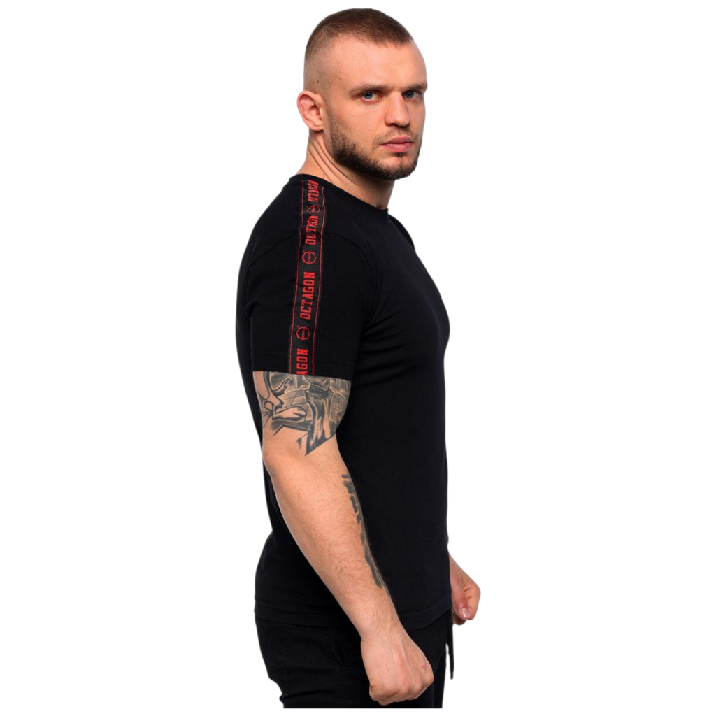 Octagon Stripe Black/Red T-Shirt