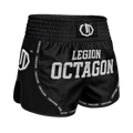 Legion Octagon Mesh PREMIUM Black/White Kickbox- und Muay-Thai-Shorts