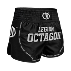 Legion Octagon Mesh PREMIUM Black/White Kickbox- und Muay-Thai-Shorts